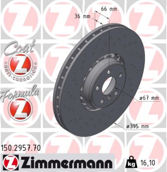 Zimmermann Bremsscheibe Formula Z für BMW 5 (G30, F90) vorne links