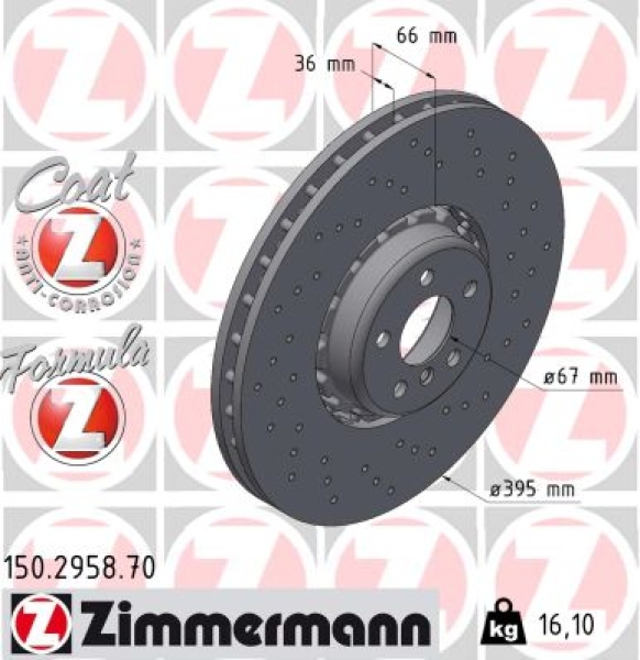 Zimmermann Bremsscheibe Formula Z für BMW 5 (G30, F90) vorne rechts