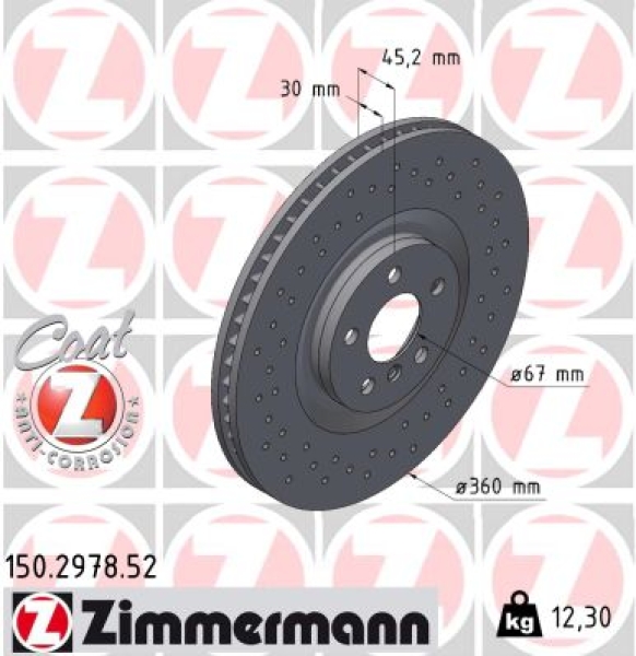 Zimmermann Sport Brake Disc for BMW X2 (F39) front right