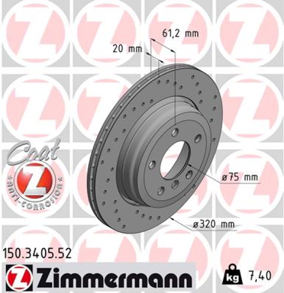 Zimmermann Sportbremsscheibe Sport Z für BMW 5 Touring (E61) hinten