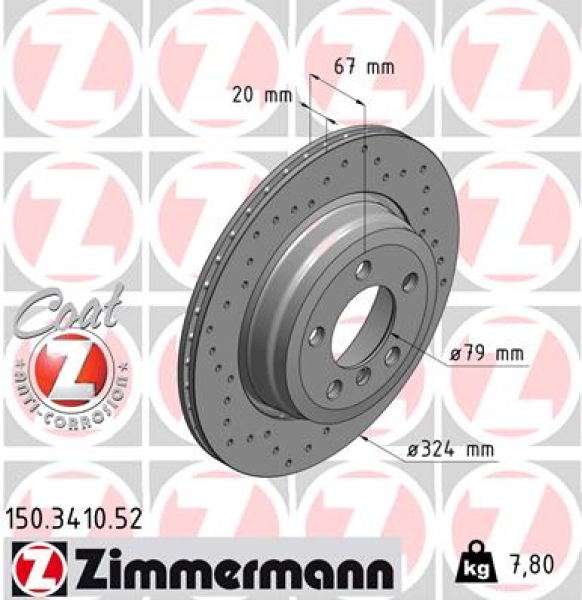 Zimmermann Sport Brake Disc for BMW 7 (E65, E66, E67) rear