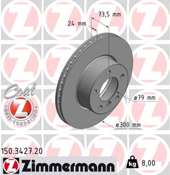 Zimmermann Brake Disc for BMW 3 (E90) front