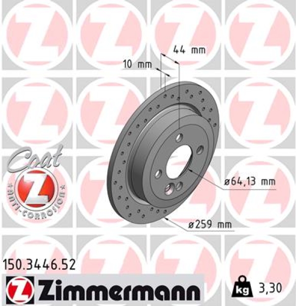Zimmermann Brake Disc for MINI MINI CLUBMAN (R55) rear