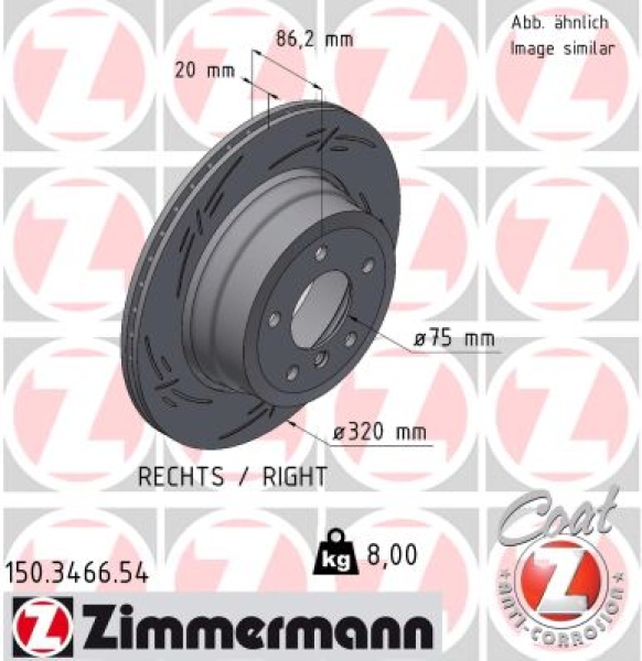 Zimmermann Brake Disc for BMW 5 (E60) rear left