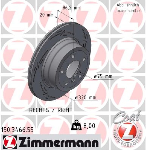 Zimmermann Brake Disc for BMW 5 (E60) rear right