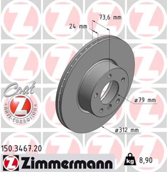 Zimmermann Bremsscheibe Fur Bmw 3 E90 Vorne Zimmermann Bremsentechnik