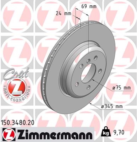 Zimmermann Brake Disc for BMW 7 (F01, F02, F03, F04) rear