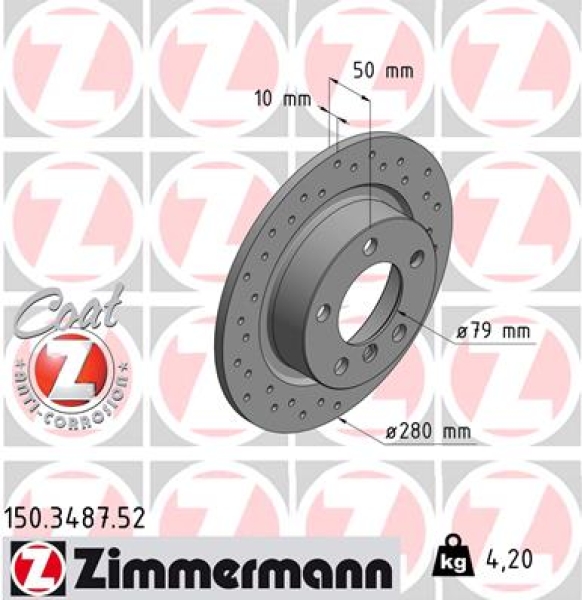 Zimmermann Sport Brake Disc for MINI MINI COUNTRYMAN (R60) rear