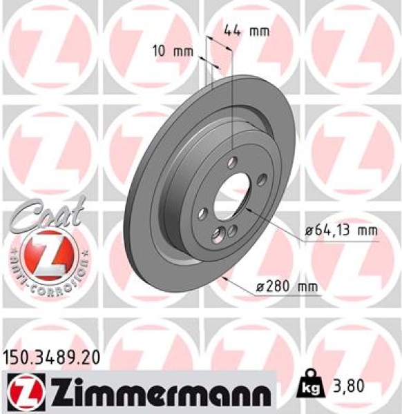 Zimmermann Brake Disc for MINI MINI Coupe (R58) rear