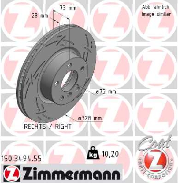 Zimmermann Sport Brake Disc for BMW X4 (F26) front right