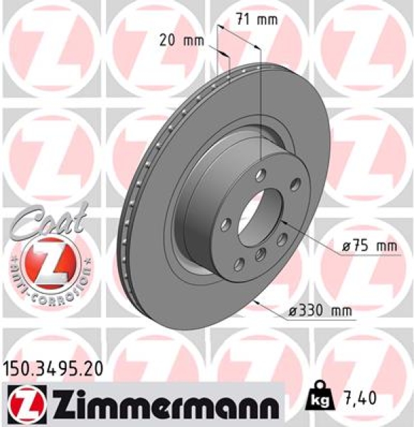 Zimmermann Brake Disc for BMW X3 (F25) rear
