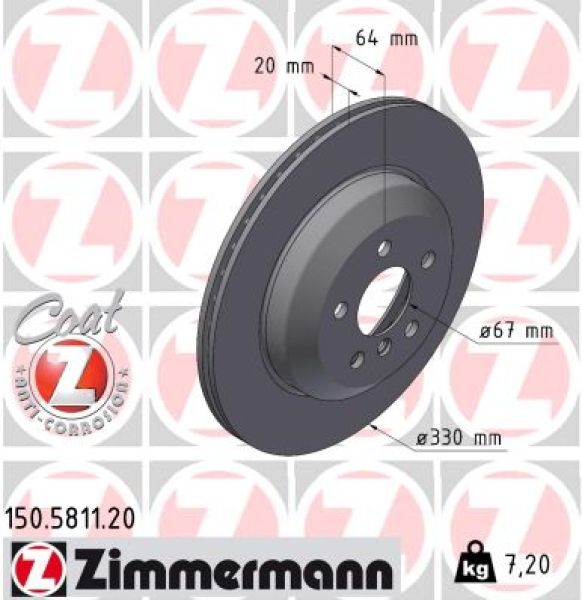 Zimmermann Brake Disc for BMW 5 (G60, G90, G68) rear