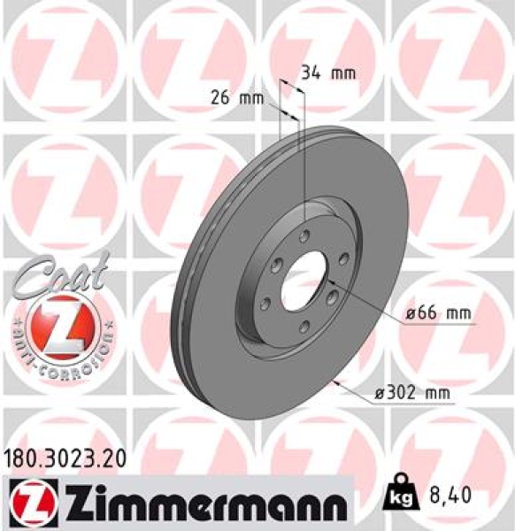 Zimmermann Brake Disc for PEUGEOT 207 (WA_, WC_) front