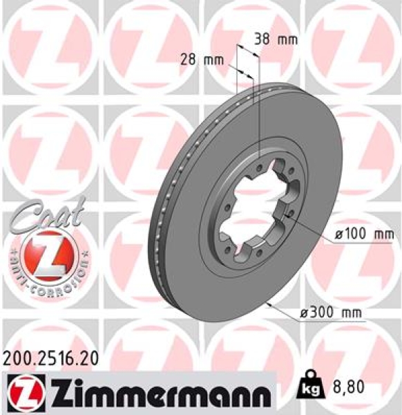 Zimmermann Brake Disc for NISSAN NP300 PICKUP (D22) front