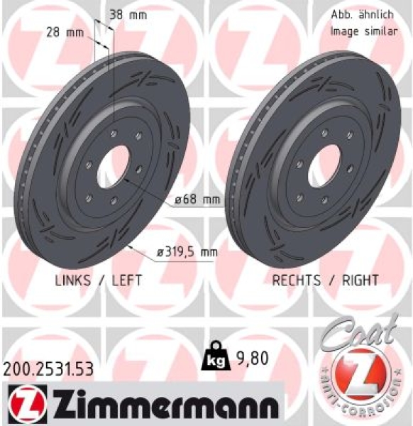 Zimmermann Sportbremsscheibe Black Z für NISSAN PATHFINDER III VAN (R51_) vorne