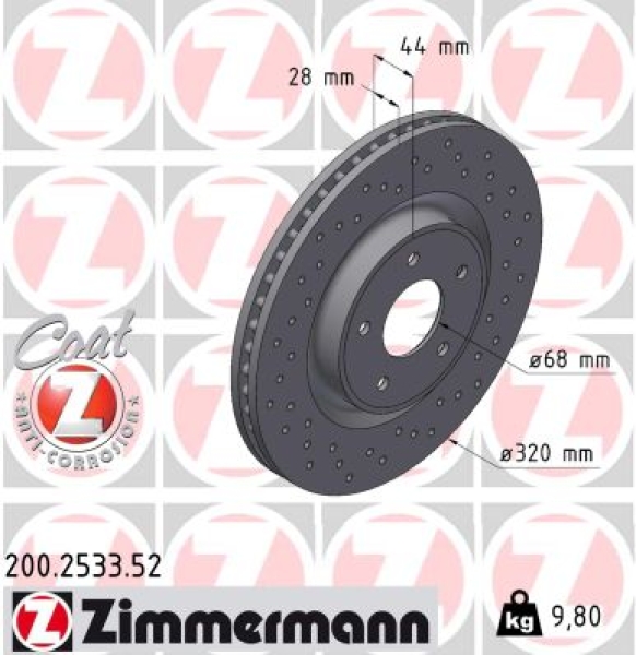 Zimmermann Sport Brake Disc for NISSAN X-TRAIL (T32_) front