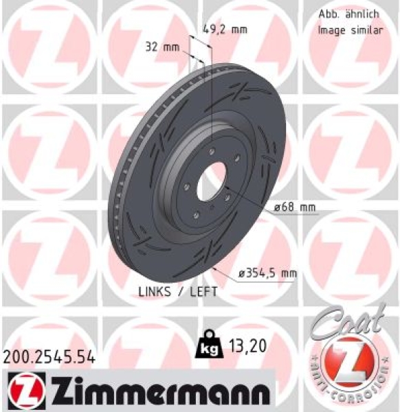 Zimmermann Sportbremsscheibe Black Z für NISSAN 370Z Roadster (Z34) vorne links