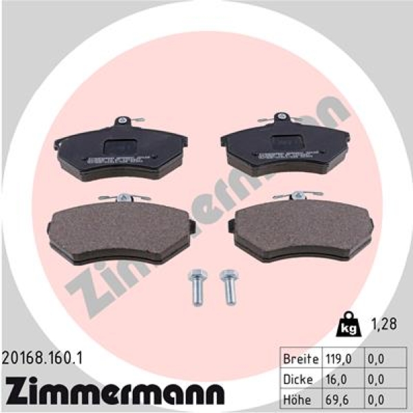 Zimmermann Brake pads for VW PASSAT Variant (3A5, 35I) front