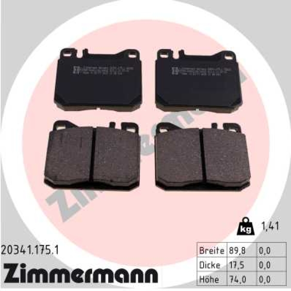 Zimmermann Brake pads for MERCEDES-BENZ SL (R107) front