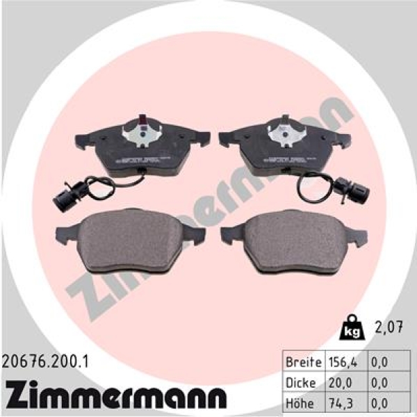 Zimmermann Brake pads for AUDI 100 (4A2, C4) front