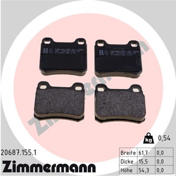 Zimmermann Brake pads for MERCEDES-BENZ STUFENHECK (W124) rear