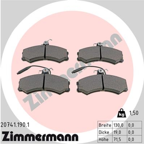 Zimmermann Brake pads for FIAT DUCATO Pritsche/Fahrgestell (280_) front