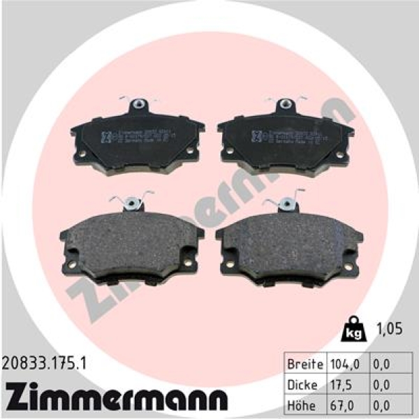 Zimmermann Brake pads for FIAT RITMO Cabriolet (138_) front
