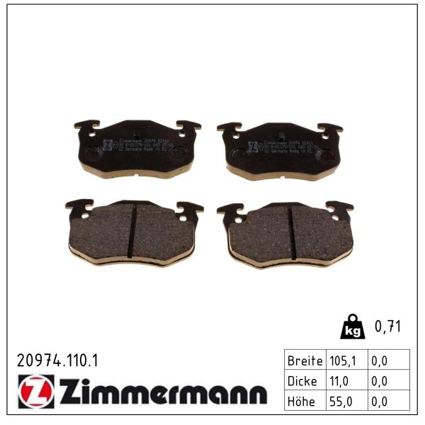 Zimmermann Brake pads for RENAULT CLIO II (BB_, CB_) rear