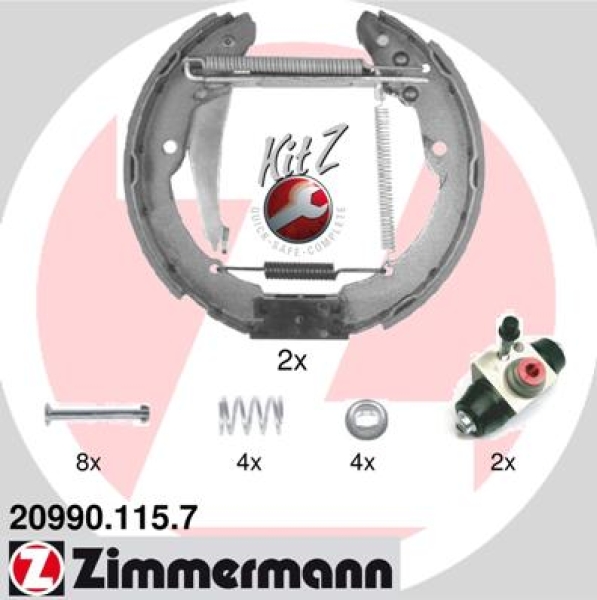 Zimmermann Brake Shoe Kit for VW CADDY II Kombi (9K9B) rear