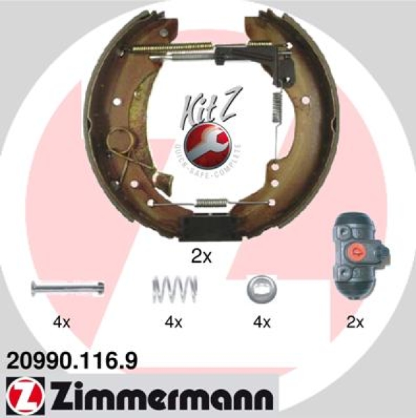 Zimmermann Brake Shoe Kit for PEUGEOT BOXER Pritsche/Fahrgestell (ZCT_) rear