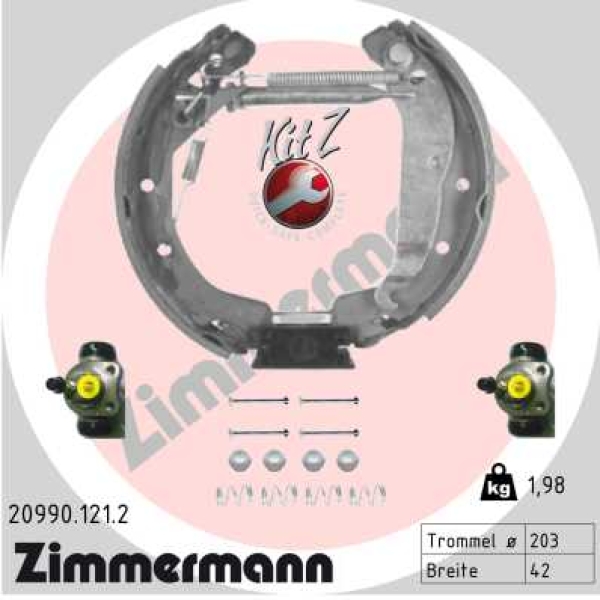 Zimmermann Brake Shoe Kit for OPEL ASTRA G Stufenheck (T98) rear