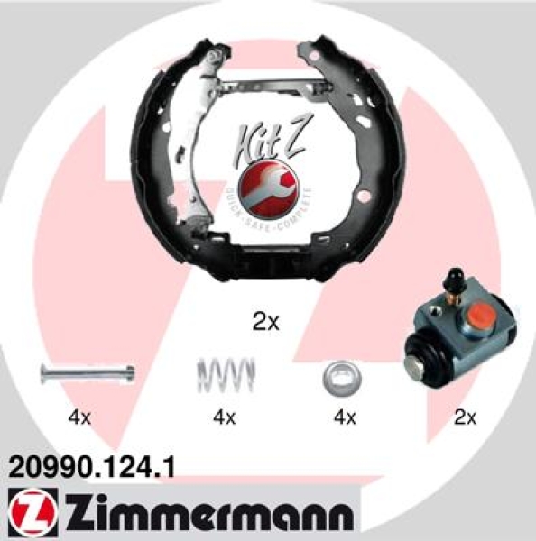 Zimmermann Brake Shoe Kit for CITROËN C3 II (SC_) rear