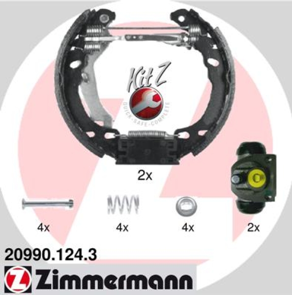 Zimmermann Bremsbacken Kit für FIAT PANDA / PANDA CLASSIC (169_) hinten