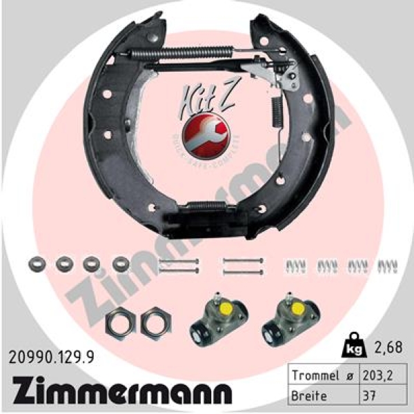 Zimmermann Bremsbacken Kit für DACIA SANDERO hinten