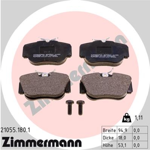 Zimmermann Brake pads for MERCEDES-BENZ 190 (W201) front