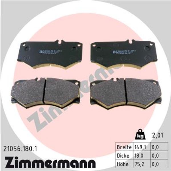 Zimmermann Bremsbeläge für MERCEDES-BENZ T2/L Pritsche/Fahrgestell vorne