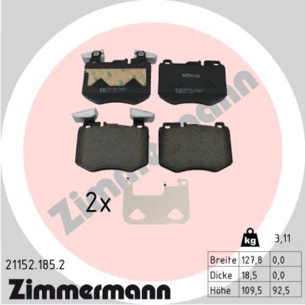 Zimmermann Brake pads for MERCEDES-BENZ GLC (X253) front