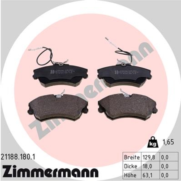 Zimmermann Brake pads for RENAULT ESPACE III (JE0_) front