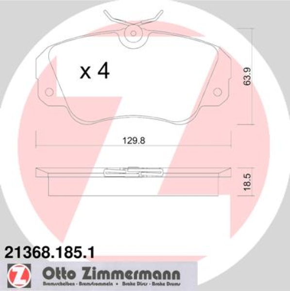 Zimmermann Brake pads for OPEL OMEGA B (V94) front