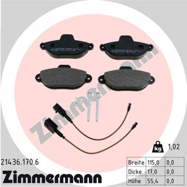Zimmermann Brake pads for FIAT 500 (312_) front
