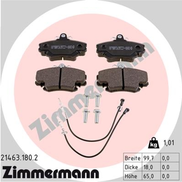 Zimmermann Bremsbeläge für RENAULT CLIO I (B/C57_, 5/357_) vorne