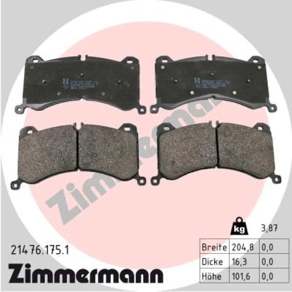 Zimmermann Brake pads for AUDI E-TRON (GEN) front