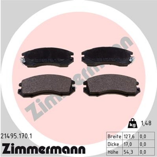 Zimmermann Brake pads for SUBARU LEGACY I (BC) front