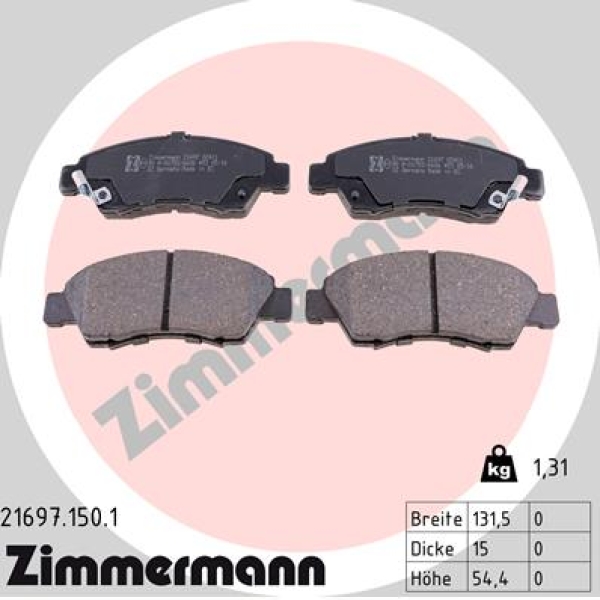 Zimmermann Brake pads for HONDA CIVIC VI Hatchback (EJ, EK) front