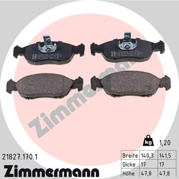 Zimmermann Brake pads for PEUGEOT 306 Cabriolet (7D, N3, N5) front