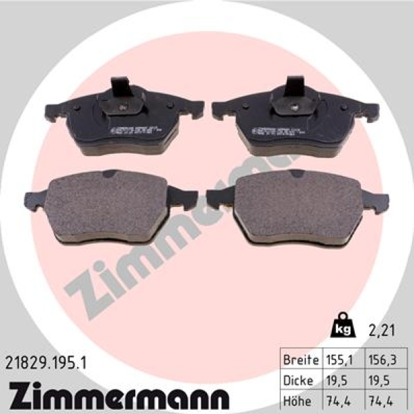 Zimmermann Brake pads for OPEL VECTRA B (J96) front