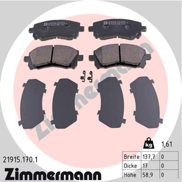 Zimmermann Brake pads for SUBARU OUTBACK (BE, BH) front