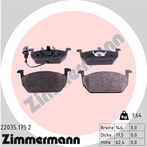 Zimmermann Brake pads for SEAT LEON (5F1) front