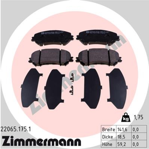Zimmermann Brake pads for NISSAN X-TRAIL (T32_) front