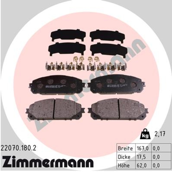 Zimmermann Brake pads for JEEP CHEROKEE (KL) front